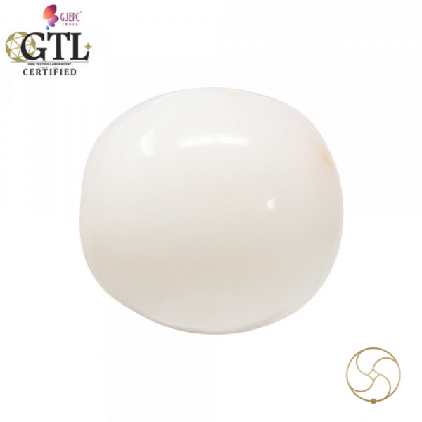 Image of 16.85 Carats White Coral With Ring Or Pendant - सफ़ेद मूंगा रत्न