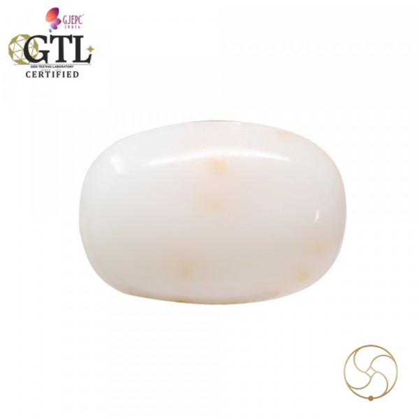Image of 17.81 Carats White Coral With Ring Or Pendant - सफ़ेद मूंगा रत्न
