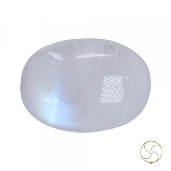 Image of 6.9 Carat Moon Gemstone With Silver Ring or Pendant- चंद्रमणि रत्न