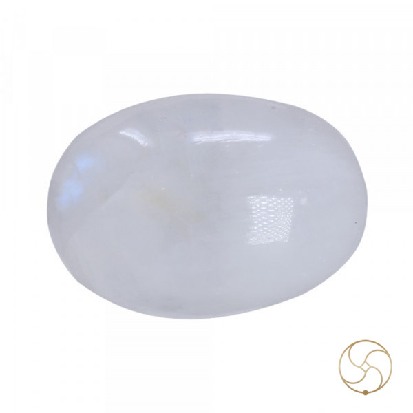 Image of 7.6 Carat Moon Gemstone With Silver Ring or Pendant- चंद्रमणि रत्न