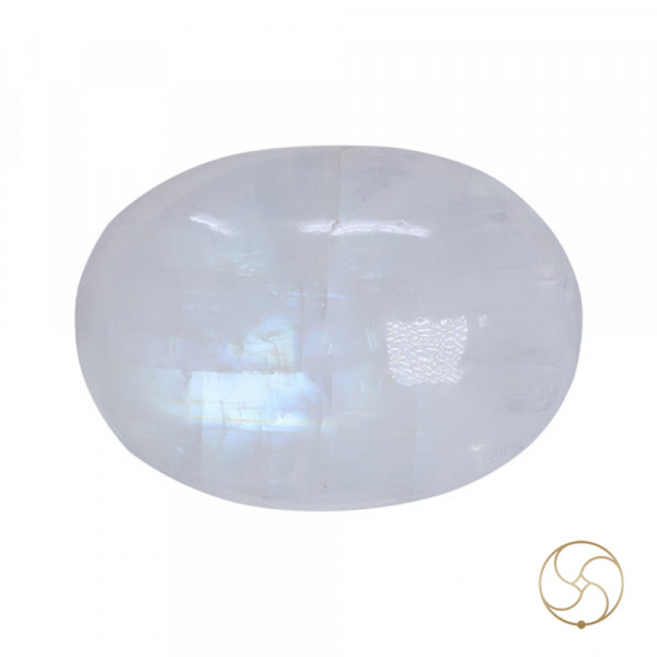 Image of 7.4 Carat Moon Gemstone With Silver Ring or Pendant- चंद्रमणि रत्न