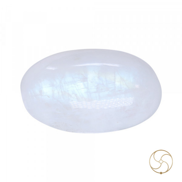 Image of 10.9 Carat Moon Gemstone With Silver Ring or Pendant- चंद्रमणि रत्न