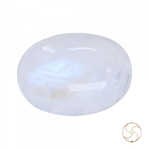 Image of 7.6 Carat Moon Gemstone With Silver Ring or Pendant- चंद्रमणि रत्न