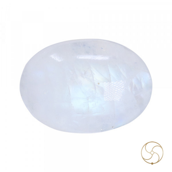 Image of 6.7 Carat Moon Gemstone With Silver Ring or Pendant- चंद्रमणि रत्न