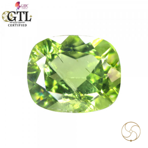 Image of 5.95 Carats Peridot Gemstone With Ring Or Pendant - पुटिका रत्न