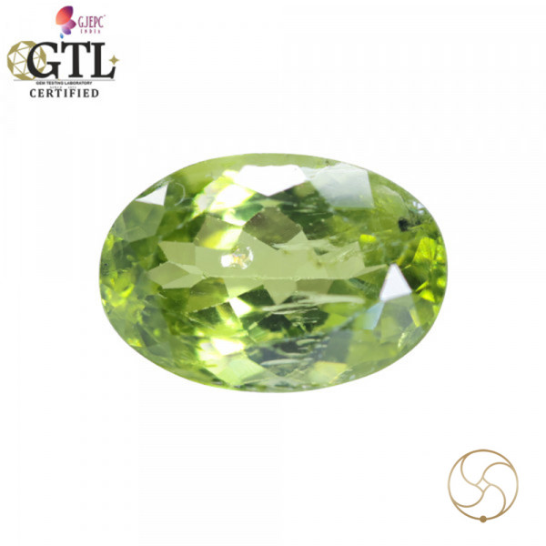 Image of 7.58 Carats Peridot Gemstone With Ring Or Pendant - पुटिका रत्न