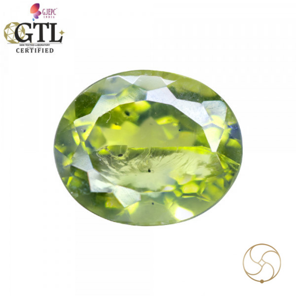Image of 6.16 Carats Peridot Gemstone With Ring Or Pendant - पुटिका रत्न