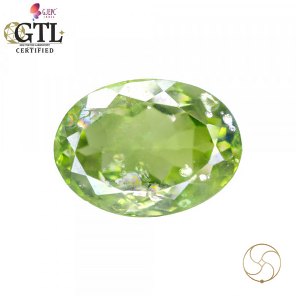 Image of 7.38 Carats Peridot Gemstone With Ring Or Pendant - पुटिका रत्न