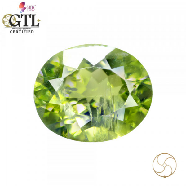 Image of 6.87 Carats Peridot Gemstone With Ring Or Pendant - पुटिका रत्न