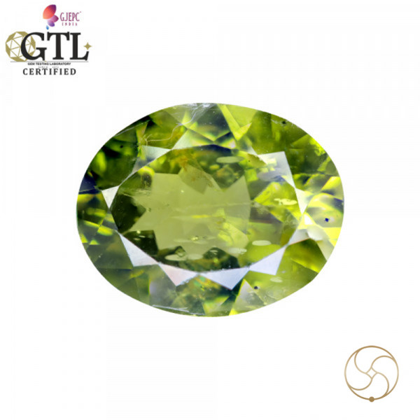 Image of 7.06 Carats Peridot Gemstone With Ring Or Pendant - पुटिका रत्न