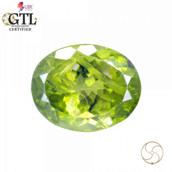 Image of 9.10 Carats Peridot Gemstone With Ring Or Pendant - पुटिका रत्न