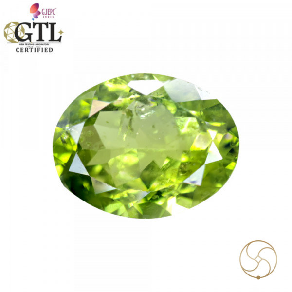 Image of 7.44 Carats Peridot Gemstone With Ring Or Pendant - पुटिका रत्न