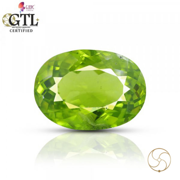Image of 07.40 Carats Peridot Gemstone With Ring Or Pendant - पुटिका रत्न