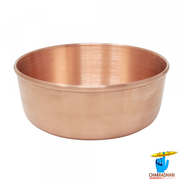 Image of 280ml 99.9% Nepaliya Copper Flat  Bowl (170gm)- नेपालिया तांबा समतल  कटोरी