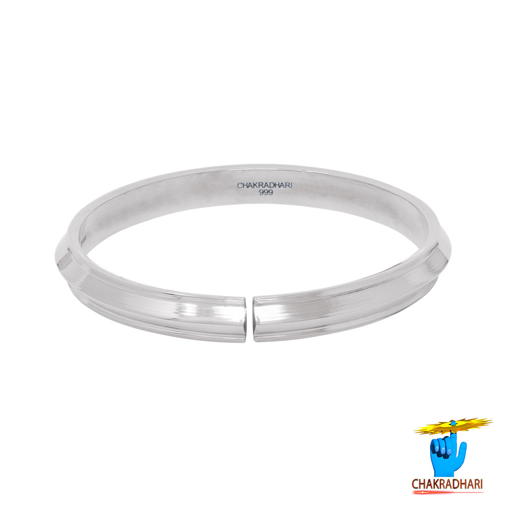 999 Silver Gents Sikh Bangle -      80gm