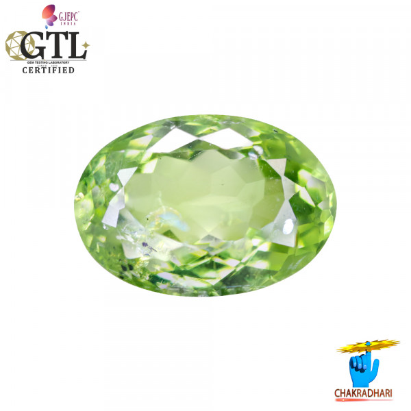 Image of 6.77 Carats Peridot Gemstone With Ring Or Pendant - पुटिका रत्न
