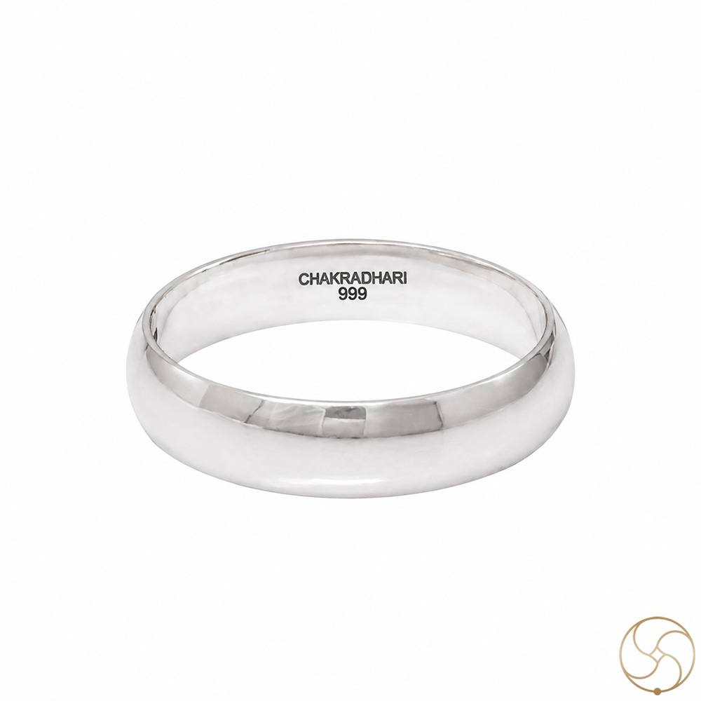 999 Silver Half Round Lathe Ring