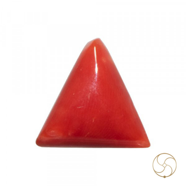 Image of 07 Ratti Triangular Coral With Ring Or Pendant - मूंगा रत्न