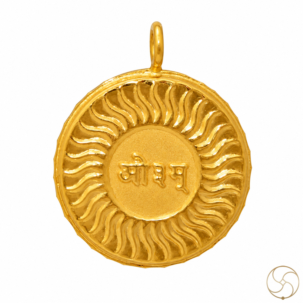 999 Gold Vaidik Aum Sun Pendant