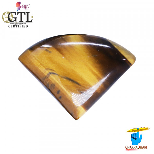 Image of 8.1 Carat Tiger Eye Gemstone With Ring or Pendant -टाइगर ऑय