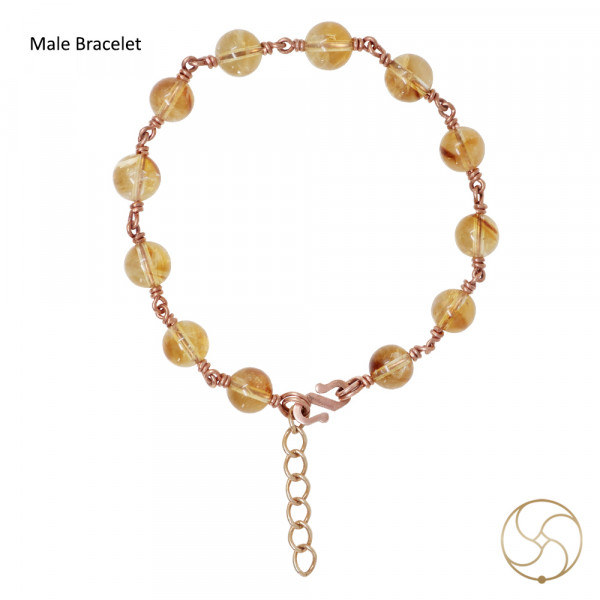 Image of 99.9% Copper Citrine Bracelet For Male And Female - तांबा सुनहेला रत्न वलय स्त्री पुरुष हेतु