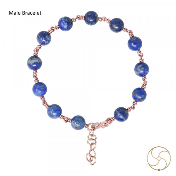 Image of Pure Copper Lapis Lazuli Bracelet For Male And Female -  शुद्ध तांबा  लाजवर्त वलय  स्त्री पुरुष हेतु