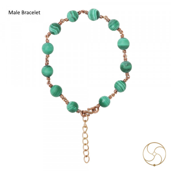 Image of Pure Copper Malachite Bracelet For Male And Female -  शुद्ध तांबा  दाना फिरंग वलय  स्त्री पुरुष हेतु