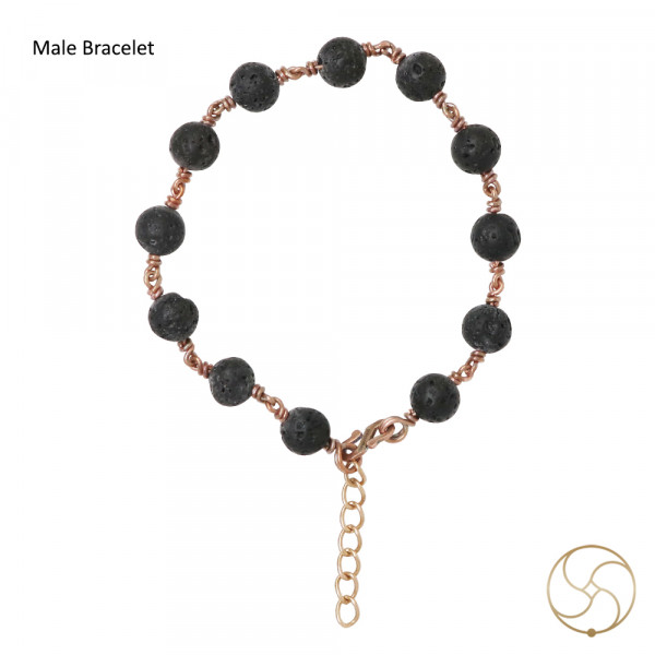 Image of Pure Copper Lawa Stone Bracelet For Male And Female -  शुद्ध तांबा लावा वलय स्त्री पुरुष हेतु