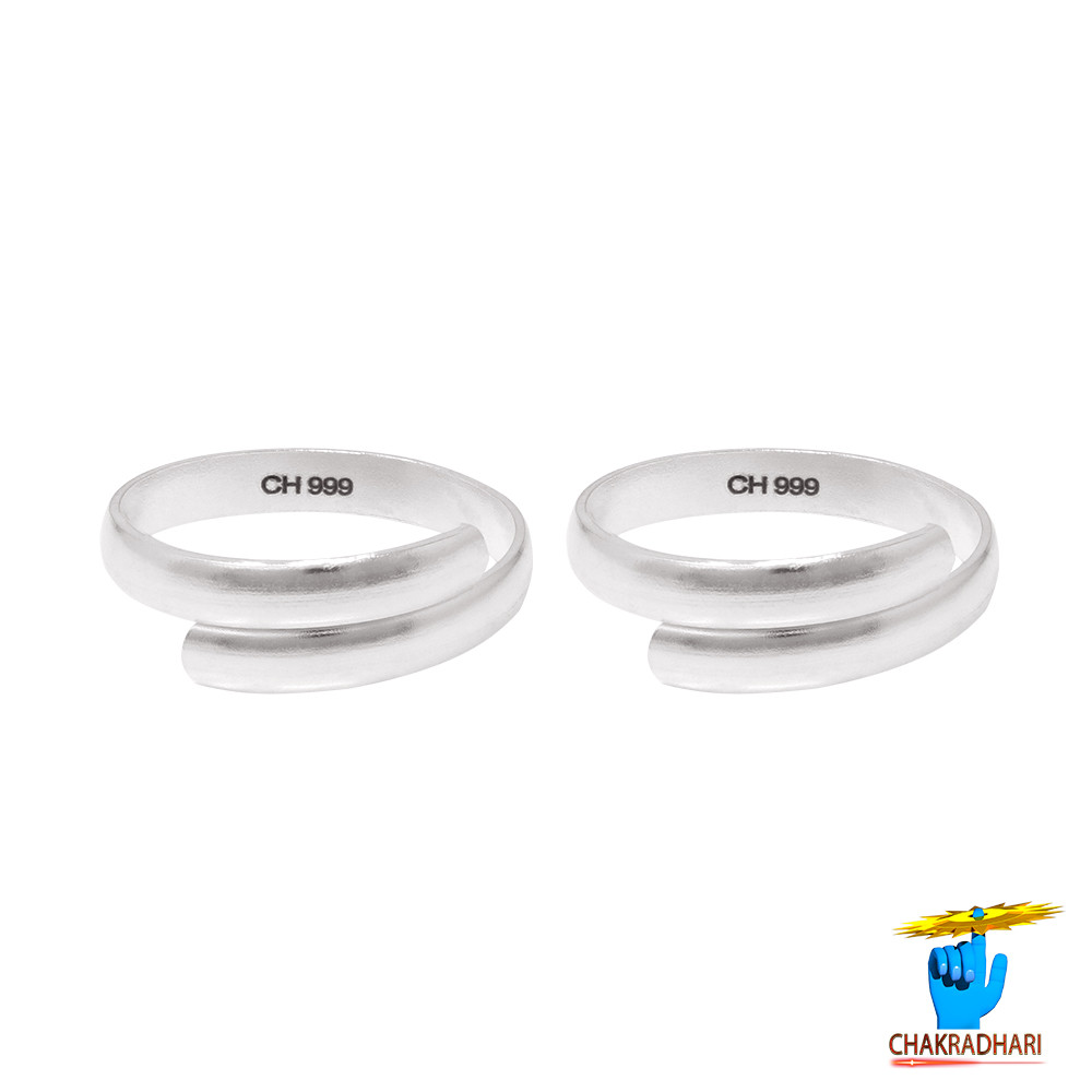 999 Silver Ring For Leg Thumb Toe Pair Set Of 2 Rings For MaleFemale - 11gm
