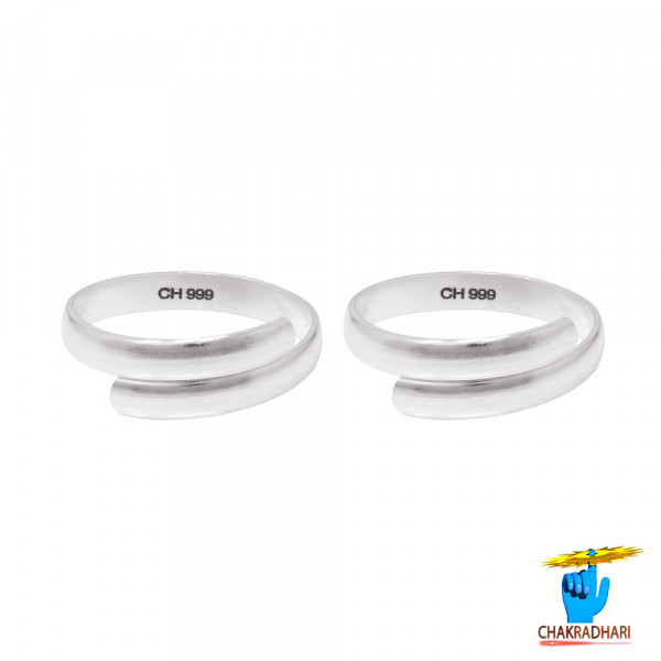 Image of 99.9%  Silver Ring For Leg Thumb Toe Pair – Set Of 2 Rings For Male/Female -  पैर के अंगूठे हेतु चांदी बिछिये जोड़ी (11gm)