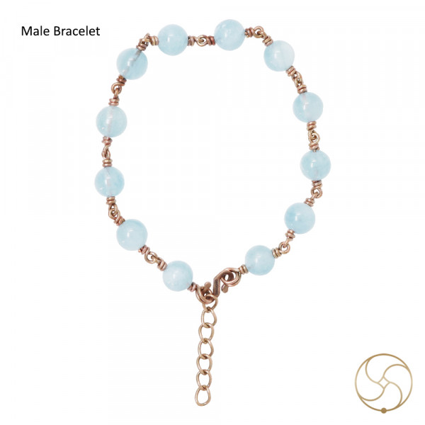 Image of Pure Copper  Aquamarine Bracelet For Male And Female -  शुद्ध तांबा बेरूज वलय स्त्री पुरुष हेतु