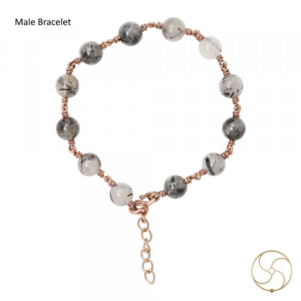 Image of Pure Copper Black Rutile Bracelet For Male And Female -  शुद्ध तांबा काला रंजारिज वलय स्त्री पुरुष हेतु