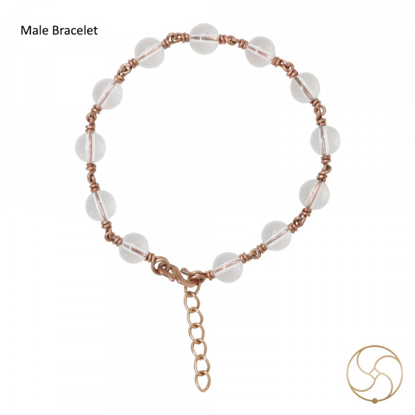 Image of Pure Copper Clear Crystal Gem Bracelet For Male And Female -  शुद्ध तांबा रत्न स्फटिक वलय स्त्री पुरुष हेतु