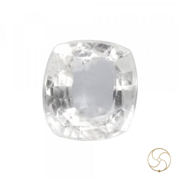 Image of 5.75 Carats White Topaz Gemstone With Silver Ring Or Pendant  - नर्म रत्न