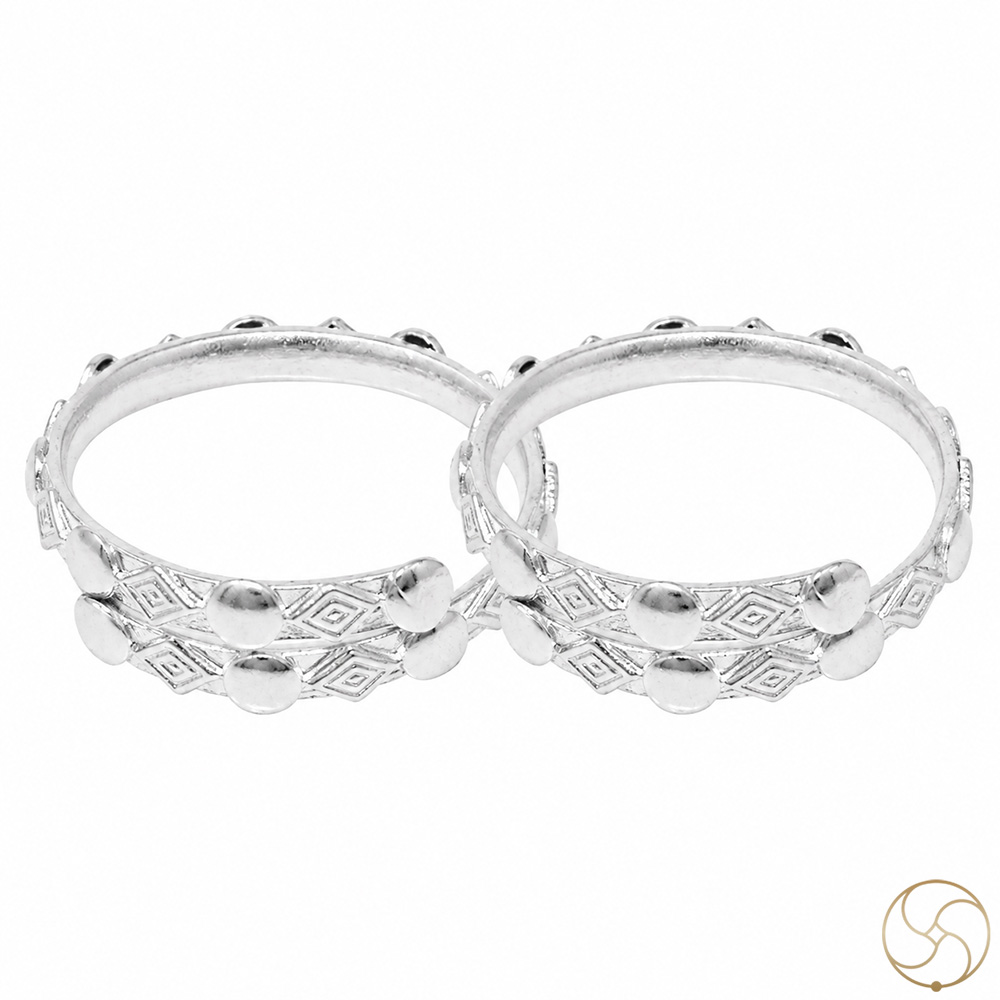 999 Silver Katli Chakka Big Toe Ring Pair