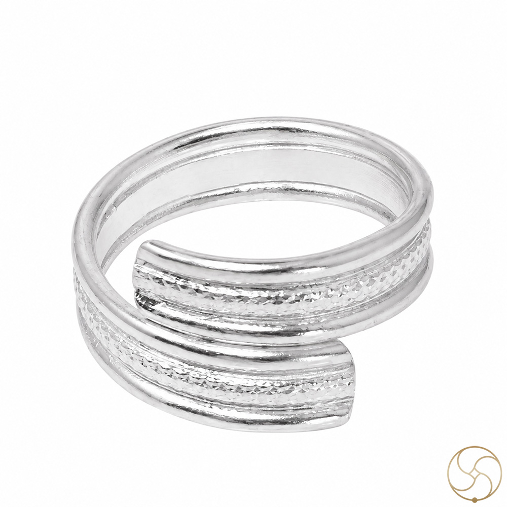 999 Silver Bel Mala Index Toe Ring Pair