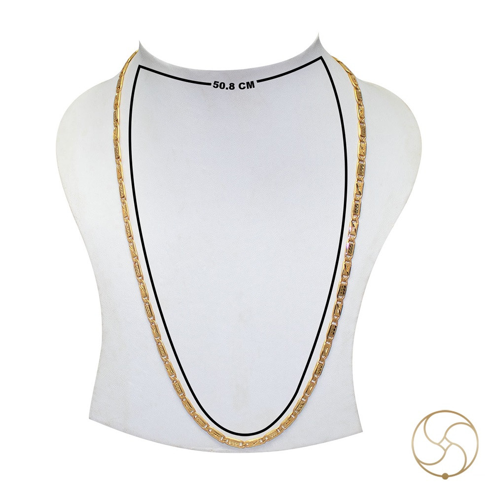 BIS Hallmark 22K Biscuit Design Gold Chain  -22      11gm