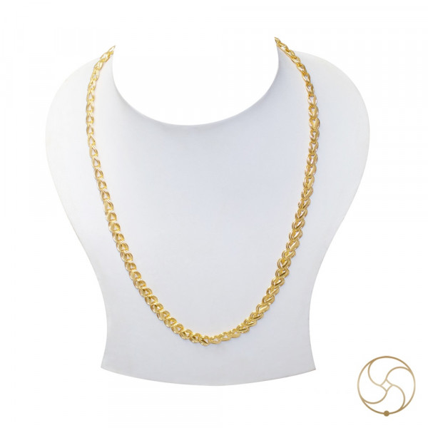 Image of BIS Hallmark 22K Kamal Design Gold Chain - 22 कैरेट कमल डिज़ाइन स्वर्ण चैन (12gm)