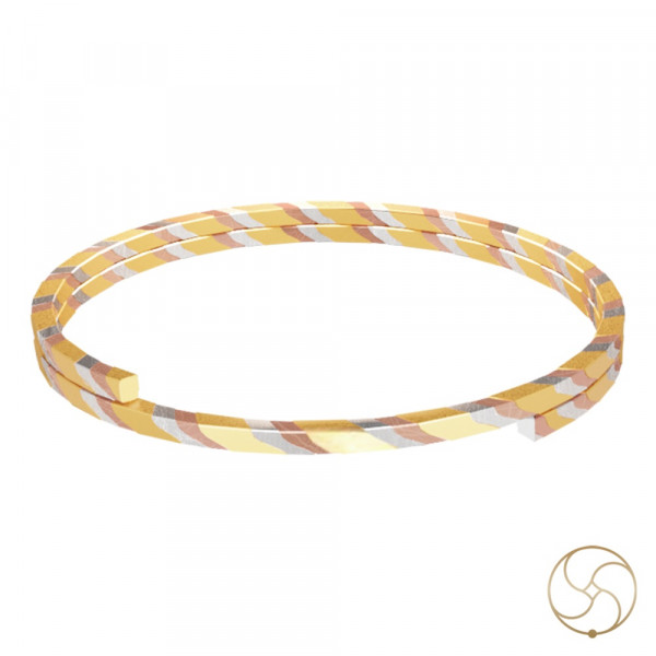 Image of 99.9% Three Metal Bangle (Gold-10gm ,Silver-6.6 ,Copper-6.3) - सोना, चाँदी और ताँबा त्रिधातु कड़ा