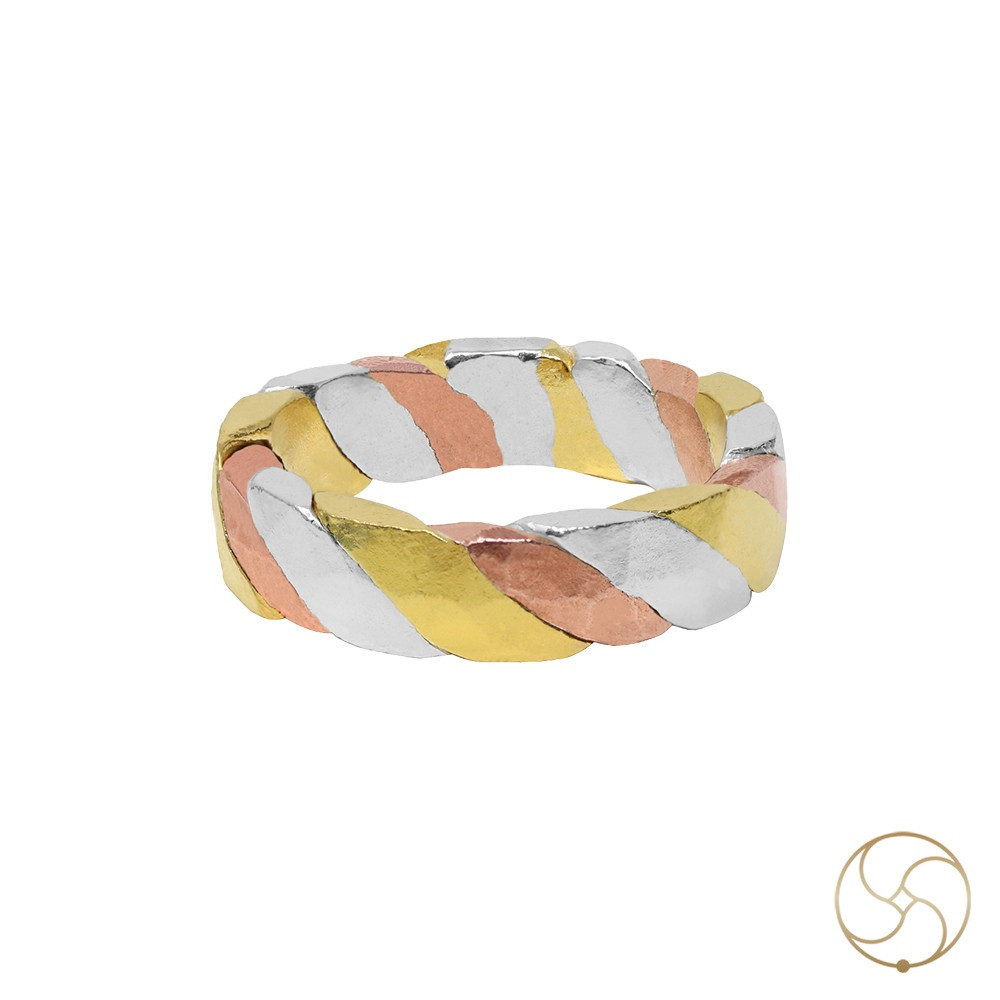 Three Metal Ring Gold Silver Copper