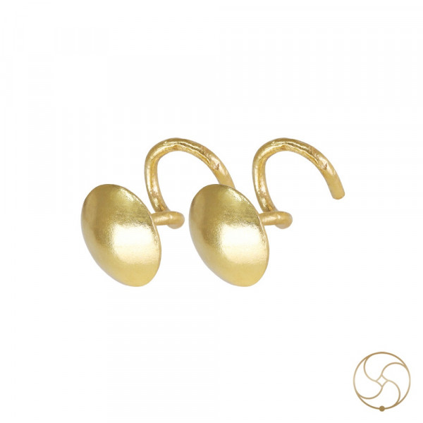 Image of 99.9% Gold Circular Stud Earpins (1.42gm) - स्वर्ण चक्रिका कुण्डल