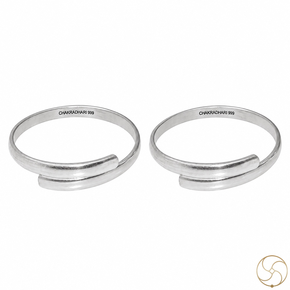 999 Silver Bangle Pair for Kids 6 Month to 3 Year