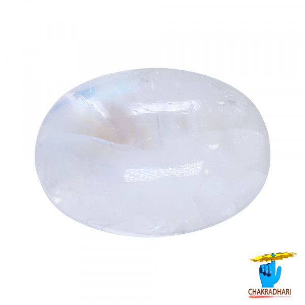 Image of 6.7 Carat Moon Gemstone With Silver Ring or Pendant- चंद्रमणि रत्न