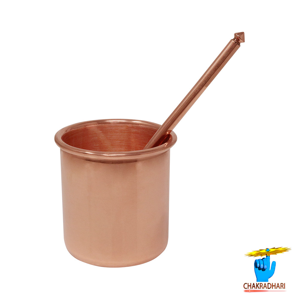 130ml 999 Nepaliya Copper Vedic Panchpatra and Aachmani Set 138gm-