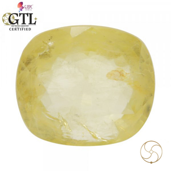 Image of 9.22 Carats Yellow Sapphire Gemstone With Ring-  पुखराज ठोस