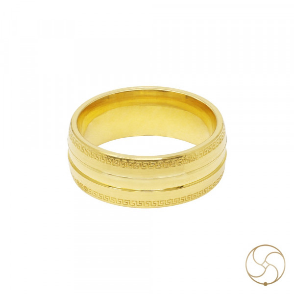 Image of 99.9% Gold with Eternal flow symbol ring  - स्वर्ण शाश्वत प्रवाह प्रतीक मुद्रिका (15gm)