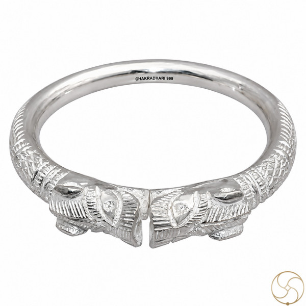 Image of 99.9% Silver Naar Mukhi Bangle for Men