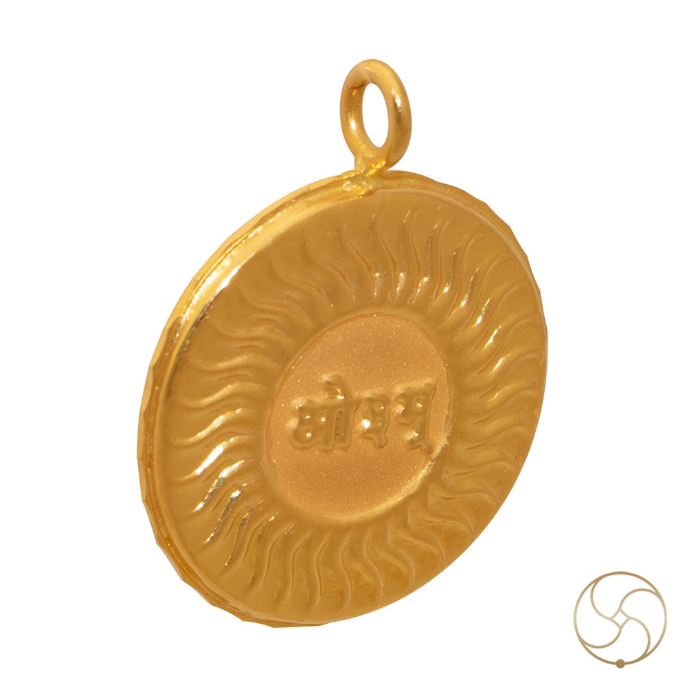 999 Gold Vaidik Aum Sun Pendant  -       13gm