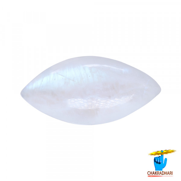 Image of 9.9 Carat Moon Gemstone With Silver Ring or Pendant- चंद्रमणि रत्न