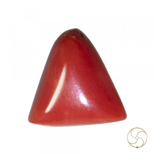 Image of 06 Ratti Triangular Coral With Ring Or Pendant - मूंगा रत्न
